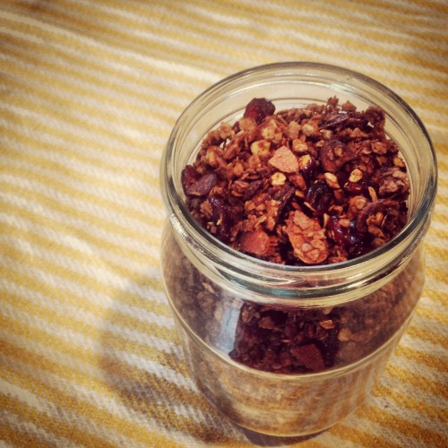 bottled up dried cranberry and almond granola
