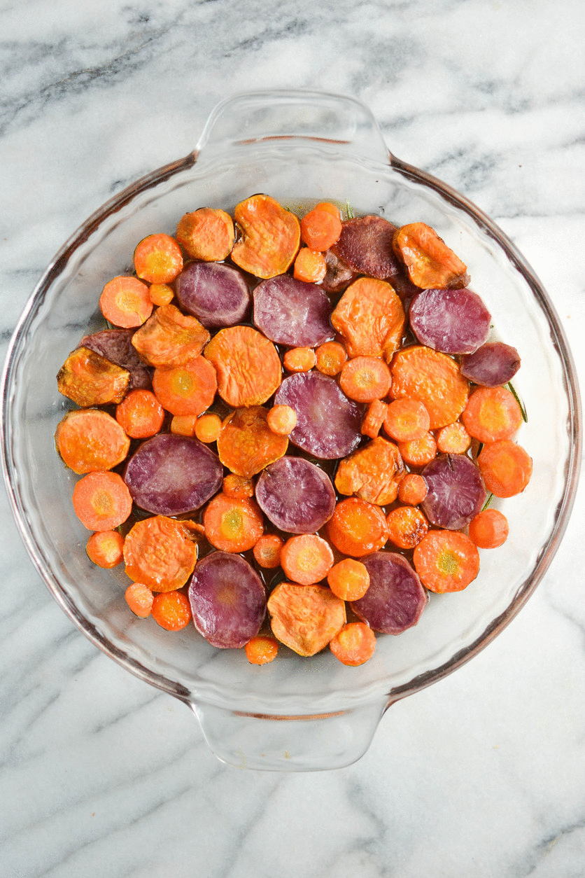 Carrot, Sweet Potato, and Purple Potato Tart Tatin | Things I Made Today