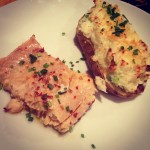 olive oil poached trout and irish cheddar twice-baked potatoes