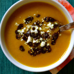 sweet potato soup with za’atar oil and feta