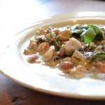turkey, mushroom, and pinto bean soup with sage
