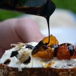 whipped feta and roasted tomato crostini