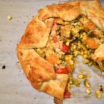 tomato, zucchini, and corn galette