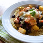 roasted root vegetables with polenta
