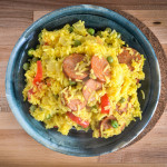 Saffron and Paprika Rice with Smoked Andouille Sausage