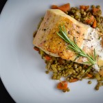 Roasted Trout Beurre Blanc with Lentils