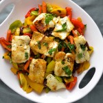 Fried Halloumi with Bell Peppers, Carrots, Capers and So Much Other Good Stuff