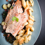 Trout with Braised Turnips and Swiss Chard