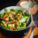 Brussels Sprout Salad with Creamy Garlic Dressing