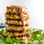 Dijon Chickpea Fritters with Harissa Aioli