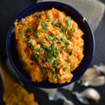 Garlic Mascarpone Mashed Sweet Potatoes