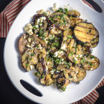 grilled eggplant with cumin vinaigrette and feta