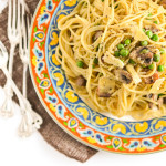 Carbonara with Mushrooms and Peas