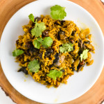 turmeric spiced mushroom pilaf