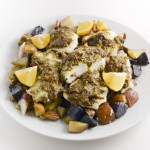 Ramp Pesto on Cod with Roasted Potatoes