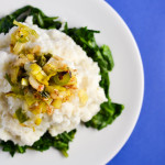 Mashed Turnips with Goat Cheese and Leeks