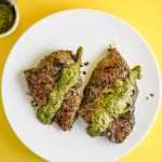 Grilled Steak with Carrot Top Chimichurri Sauce