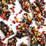 Chocolate Almond Bark with Pomegranate and Ginger