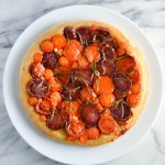 Carrot, Sweet Potato, and Purple Potato Tart Tatin