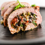 Pork Roulade with Mushrooms, Sun Dried Tomatoes, and Olives
