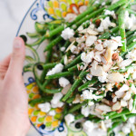 Haricot Verts with Goat Cheese and Almonds