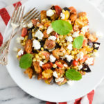 Panzanella Salad with Cherry Tomatoes, Figs, and Corn