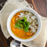 coconut butternut squash soup with rice