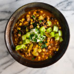 Green Tomato, Black Bean, and Corn Chili