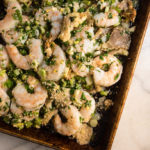 roasted oyster mushrooms and shrimp with delicious sauce